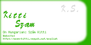 kitti szam business card