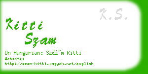 kitti szam business card